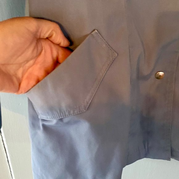 Vintage London Fog Jacket 14 Regular Women's Snap Front Hood Lining Blue Gray - Picture 7 of 10